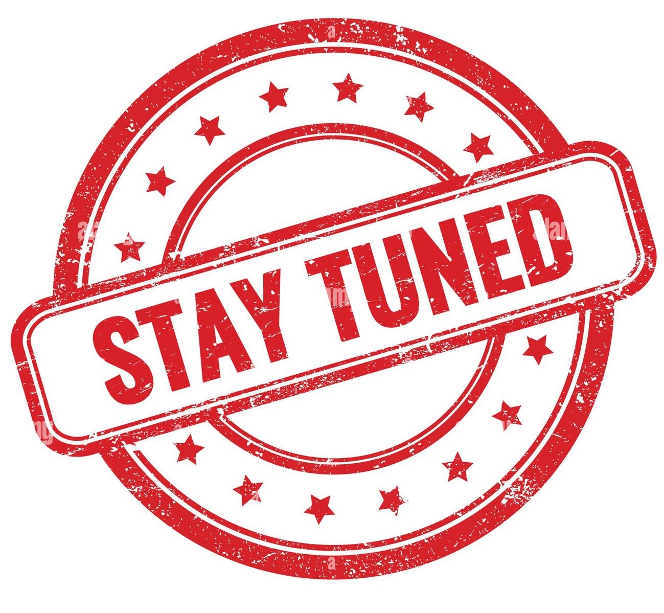 stay-tuned-text-on-red-vintage-grungy-round-rubber-stamp-2GG5RY1